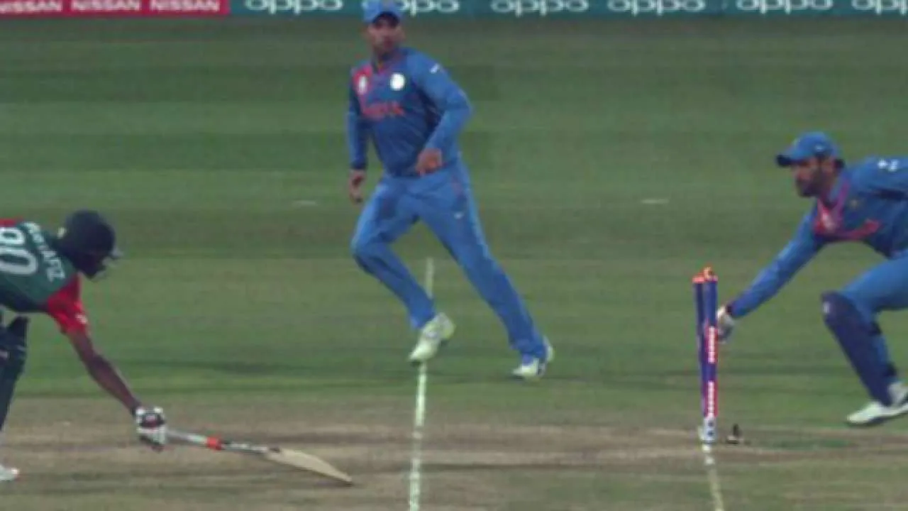dhoni run out